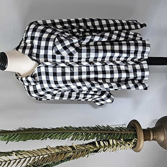 Maurices Black and Off White Soft Flannel Button Down Shirt NWT - Picture 2 of 11